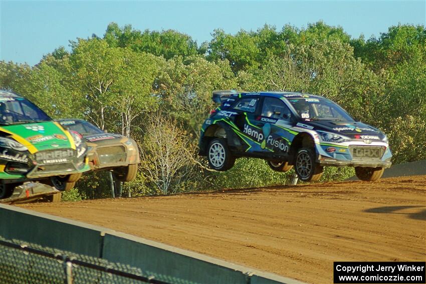 Steve Arpin's Hyundai i20, Fraser McConnell's Ford Fiesta ST and Tanner Foust's Audi S1