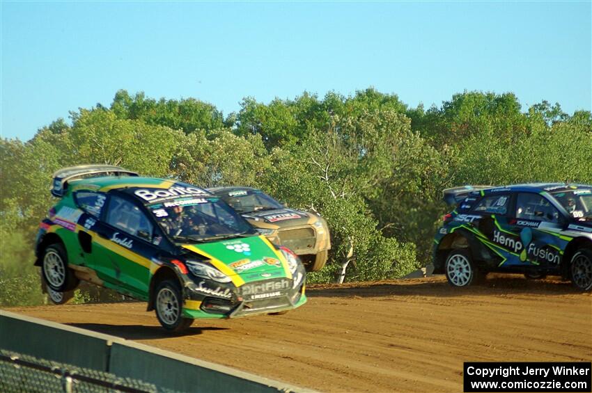 Steve Arpin's Hyundai i20, Fraser McConnell's Ford Fiesta ST and Tanner Foust's Audi S1