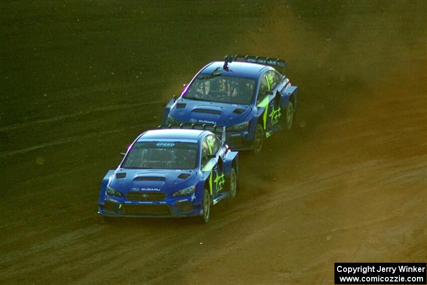 Scott Speed's and Travis Pastrana's Subaru WRX STis