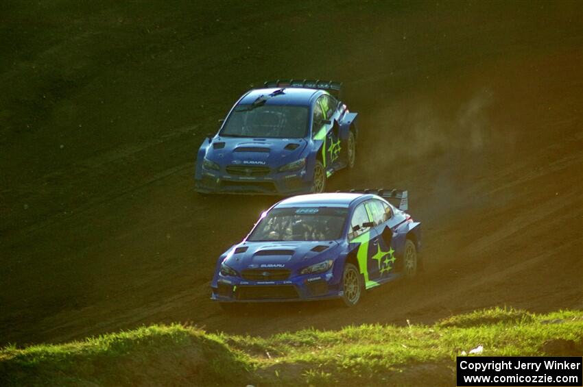 Scott Speed's and Travis Pastrana's Subaru WRX STis