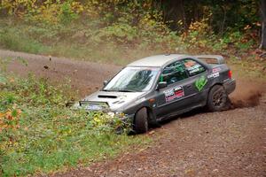 Jordan Locher / Tom Addison Subaru Impreza 2.5RS loops it on SS3, Bob Lake S-N I.