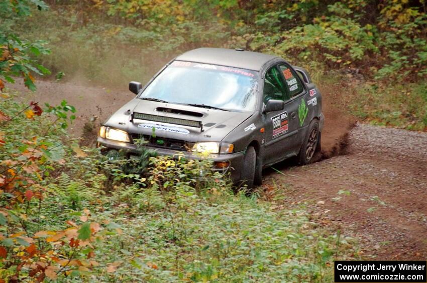 Jordan Locher / Tom Addison Subaru Impreza 2.5RS loops it on SS3, Bob Lake S-N I.