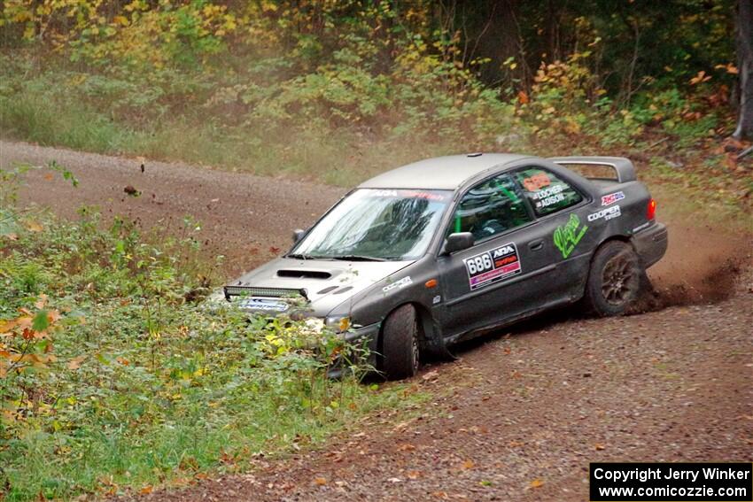 Jordan Locher / Tom Addison Subaru Impreza 2.5RS loops it on SS3, Bob Lake S-N I.