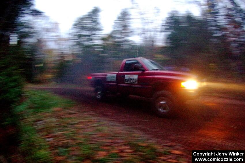 A Dodge Ram 1500 pickup sweeps SS3, Bob Lake S-N I.