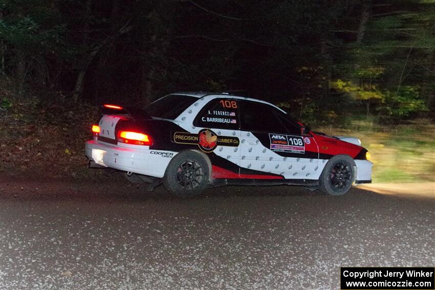 Chris Barribeau / Alex Ferencz Subaru Impreza RS on SS7, Bob Lake S-N II.