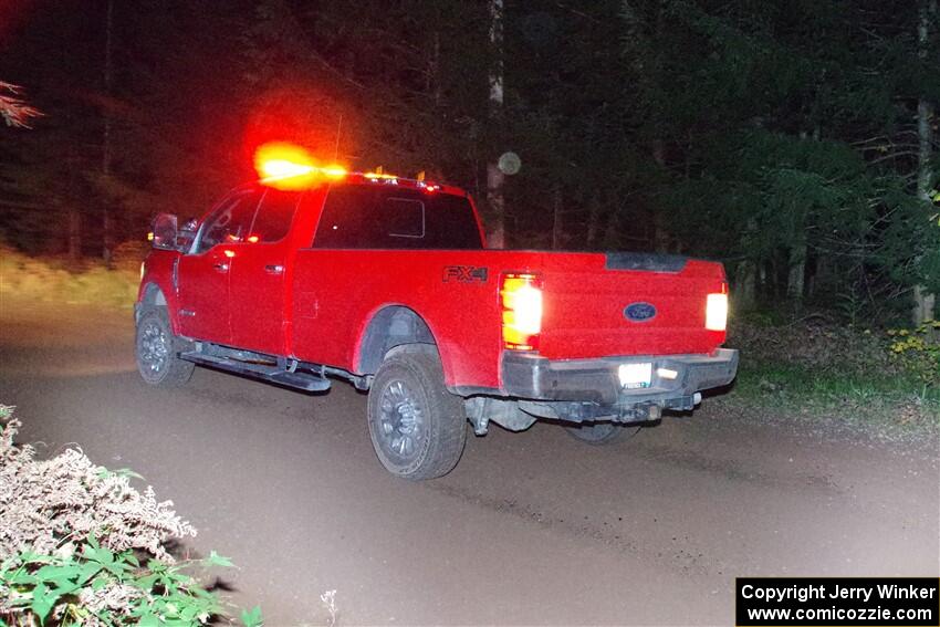 A Ford F-150 pickup sweeps SS7, Bob Lake S-N II.