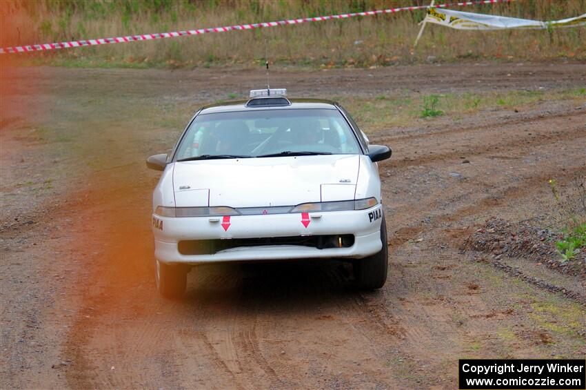 The '0' car, a Mitshibishi Exclipse GSX, on SS9, Silver-Arvon I.