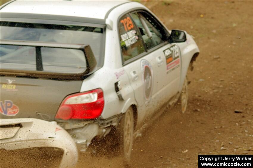 Dylan Murcott / Boyd Smith Subaru WRX STi limps through SS9, Silver-Arvon I, with a flat tire.