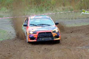 Sumit Panjabi / Alix Hakala Mitsubishi Lancer Evo X on SS9, Silver-Arvon I.