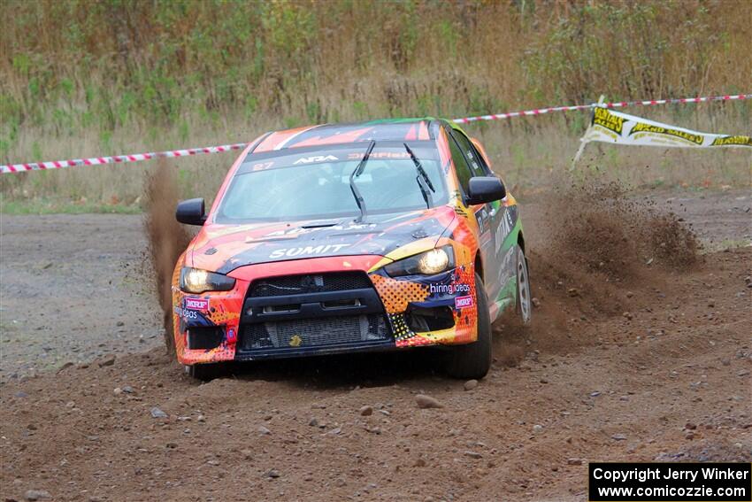 Sumit Panjabi / Alix Hakala Mitsubishi Lancer Evo X on SS9, Silver-Arvon I.