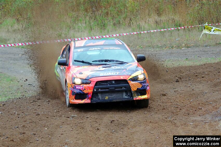 Sumit Panjabi / Alix Hakala Mitsubishi Lancer Evo X on SS9, Silver-Arvon I.