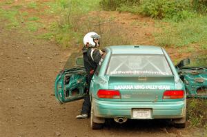 Kyle Turner / Kevin Turner Subaru Impreza comes to a halt on SS9, Silver-Arvon I.