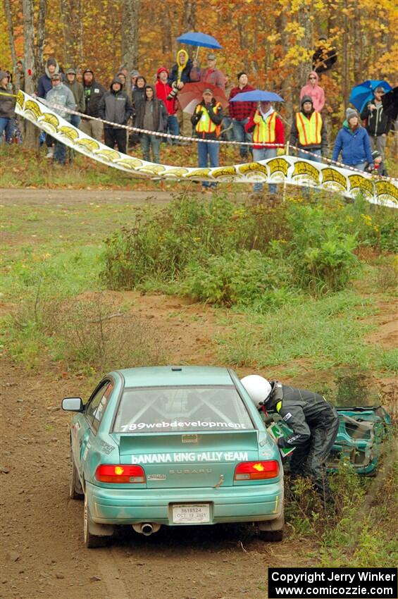 Kyle Turner / Kevin Turner Subaru Impreza comes to a halt on SS9, Silver-Arvon I.