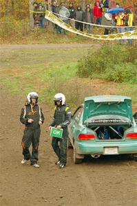 Kyle Turner / Kevin Turner Subaru Impreza comes to a halt on SS9, Silver-Arvon I.