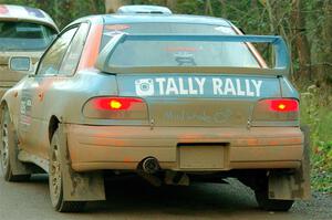 Tyler Matalas / Izaak Degenaer Subaru Impreza LX prior to the start of SS14, Mount Marquette.