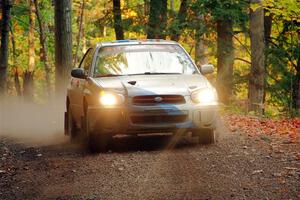 Andrew Dustman / Michael Claiborne Subaru WRX on SS14, Mount Marquette.