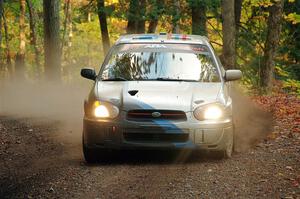 Andrew Dustman / Michael Claiborne Subaru WRX on SS14, Mount Marquette.