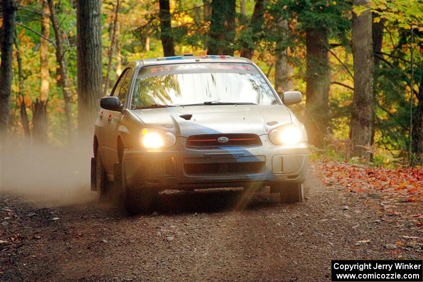 Andrew Dustman / Michael Claiborne Subaru WRX on SS14, Mount Marquette.