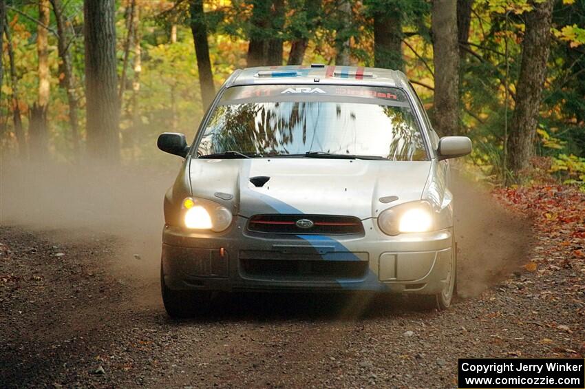 Andrew Dustman / Michael Claiborne Subaru WRX on SS14, Mount Marquette.