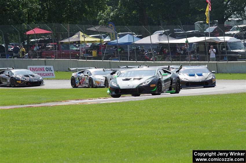 Richard Antinucci's Lamborghini Huracán LP 620-2 Super Trofeo leads the field.