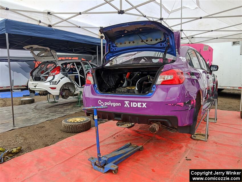 Nick Allen / Stefan Trajkov Ford Fiesta ST and Phil Wearn / Nicholas Andrew Subaru WRX STi before the event.