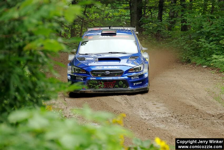 Travis Pastrana / Rhianon Gelsomino Subaru WRX STi on SS1, Crossroads I.