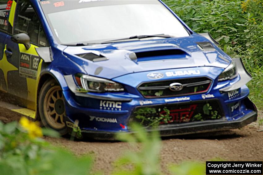 Travis Pastrana / Rhianon Gelsomino Subaru WRX STi on SS1, Crossroads I.