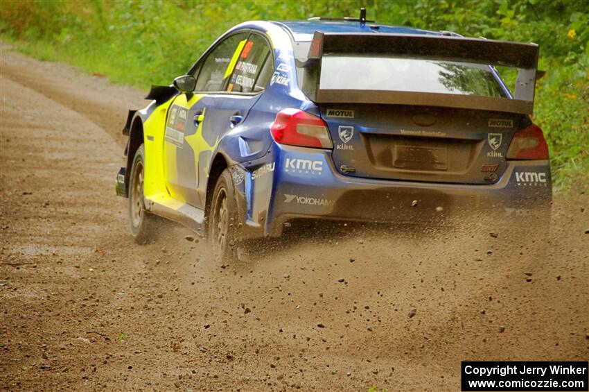 Travis Pastrana / Rhianon Gelsomino Subaru WRX STi on SS1, Crossroads I.