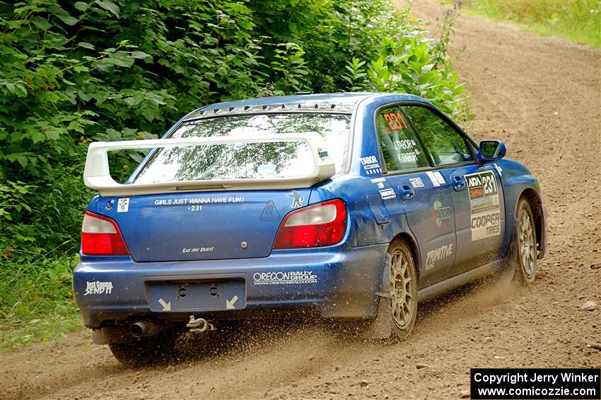 Kristen Tabor / Jan Tabor Subaru WRX on SS1, Crossroads I.