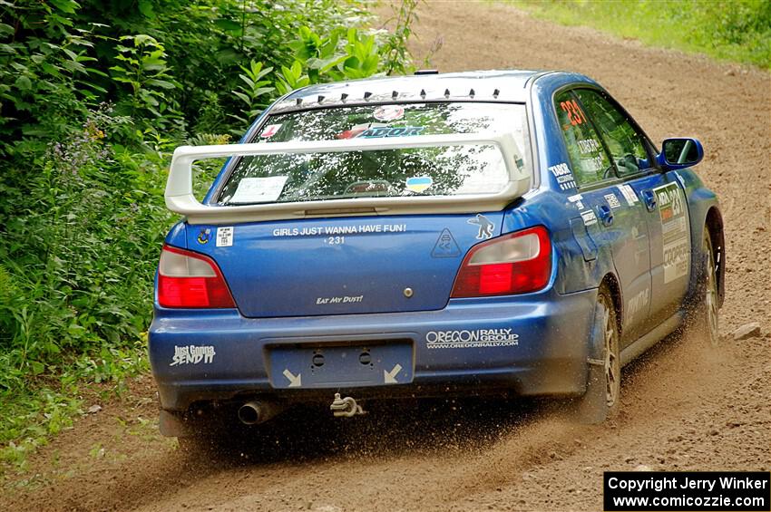 Kristen Tabor / Jan Tabor Subaru WRX on SS1, Crossroads I.