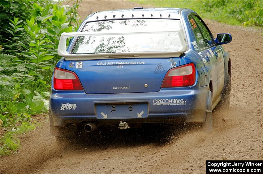 Kristen Tabor / Jan Tabor Subaru WRX on SS1, Crossroads I.