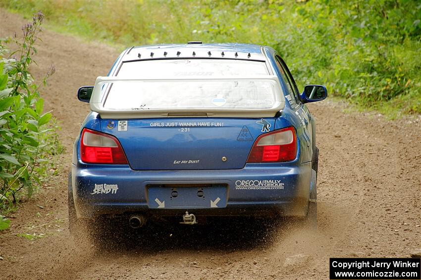 Kristen Tabor / Jan Tabor Subaru WRX on SS1, Crossroads I.