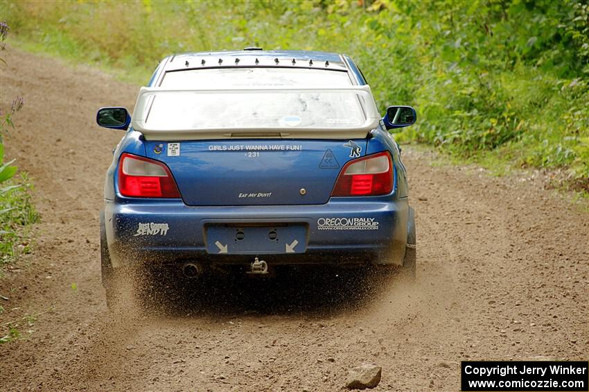 Kristen Tabor / Jan Tabor Subaru WRX on SS1, Crossroads I.