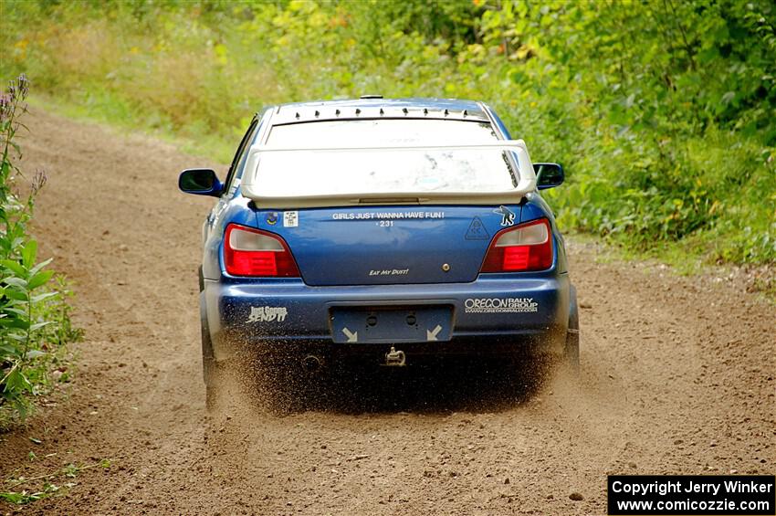 Kristen Tabor / Jan Tabor Subaru WRX on SS1, Crossroads I.