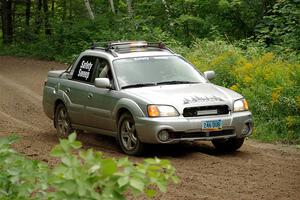 A Subaru Baja sweeps SS1, Crossroads I.