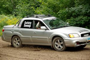 A Subaru Baja sweeps SS1, Crossroads I.