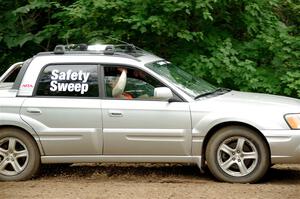 A Subaru Baja sweeps SS1, Crossroads I.