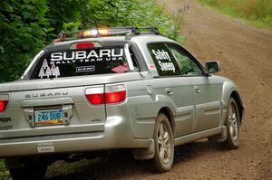 A Subaru Baja sweeps SS1, Crossroads I.