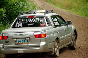 A Subaru Baja sweeps SS1, Crossroads I.