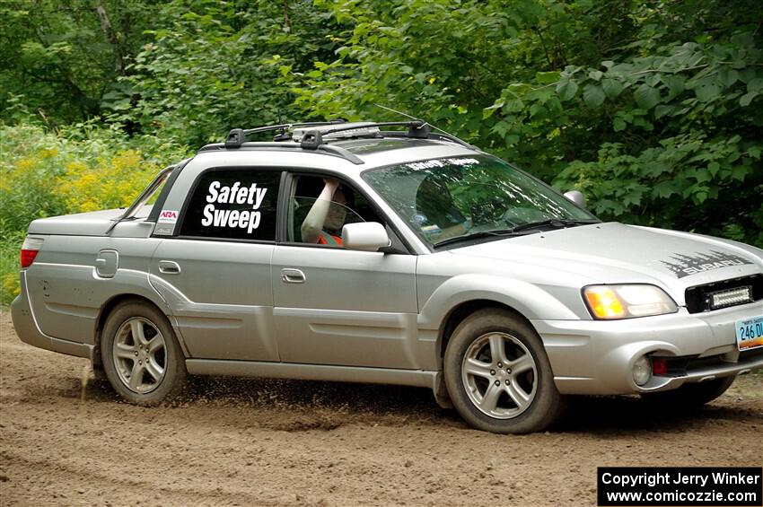 A Subaru Baja sweeps SS1, Crossroads I.