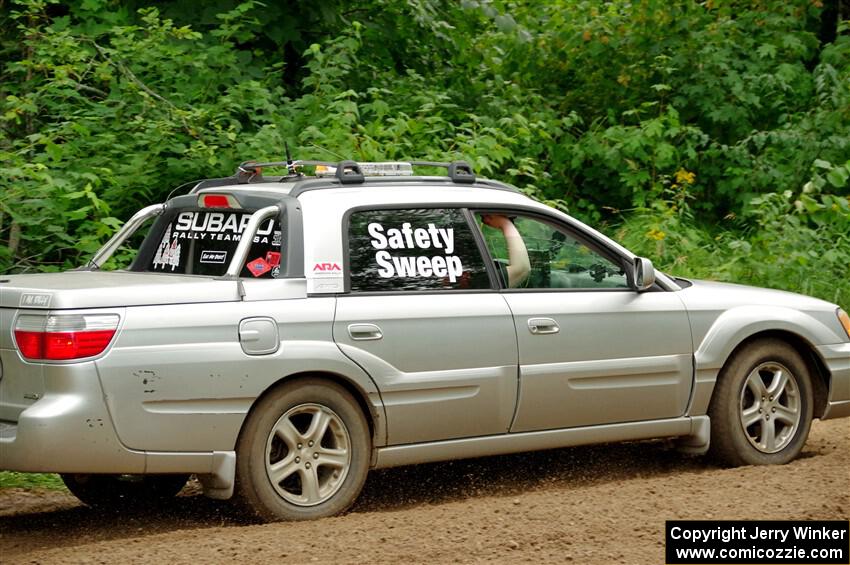 A Subaru Baja sweeps SS1, Crossroads I.