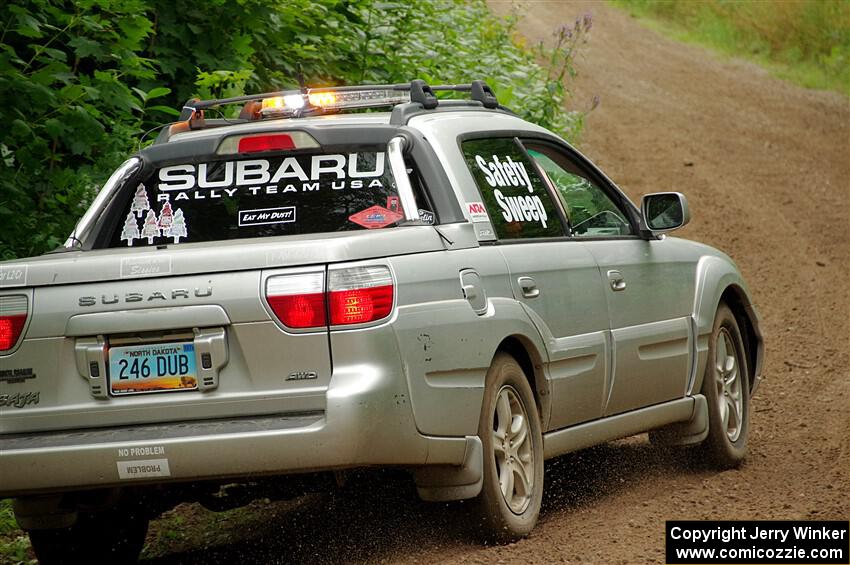 A Subaru Baja sweeps SS1, Crossroads I.