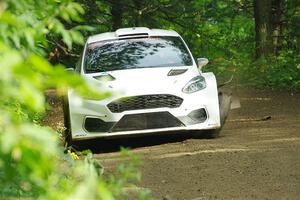 Allen Dobasu / Patrick Walsh Ford Fiesta shreds a left-front tire on SS5, Crossroads II.