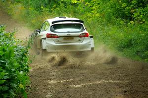 Allen Dobasu / Patrick Walsh Ford Fiesta shreds a left-front tire on SS5, Crossroads II.