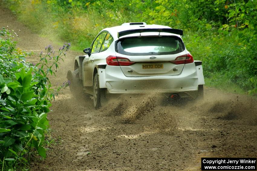 Allen Dobasu / Patrick Walsh Ford Fiesta shreds a left-front tire on SS5, Crossroads II.