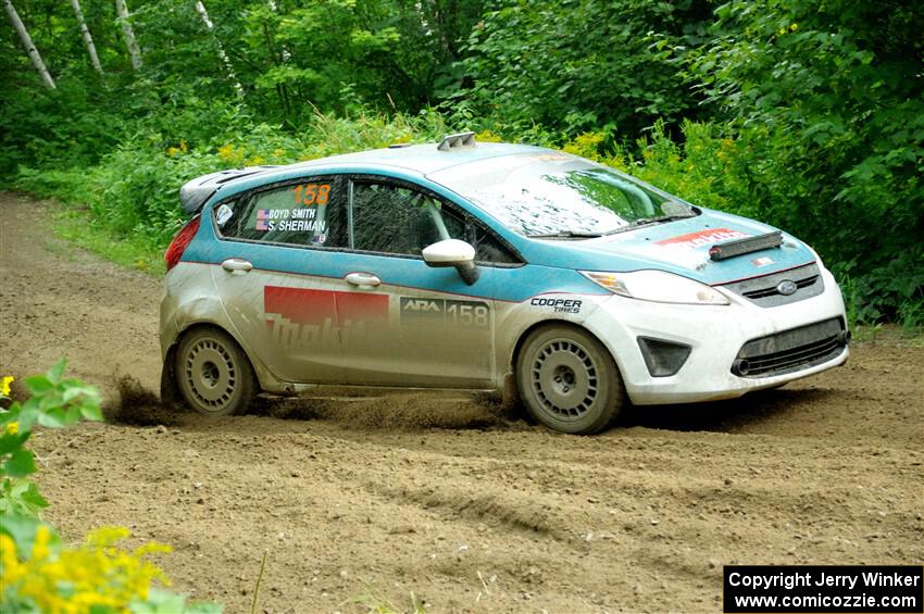 Spencer Sherman / Boyd Smith Ford Fiesta R2 on SS5, Crossroads II.