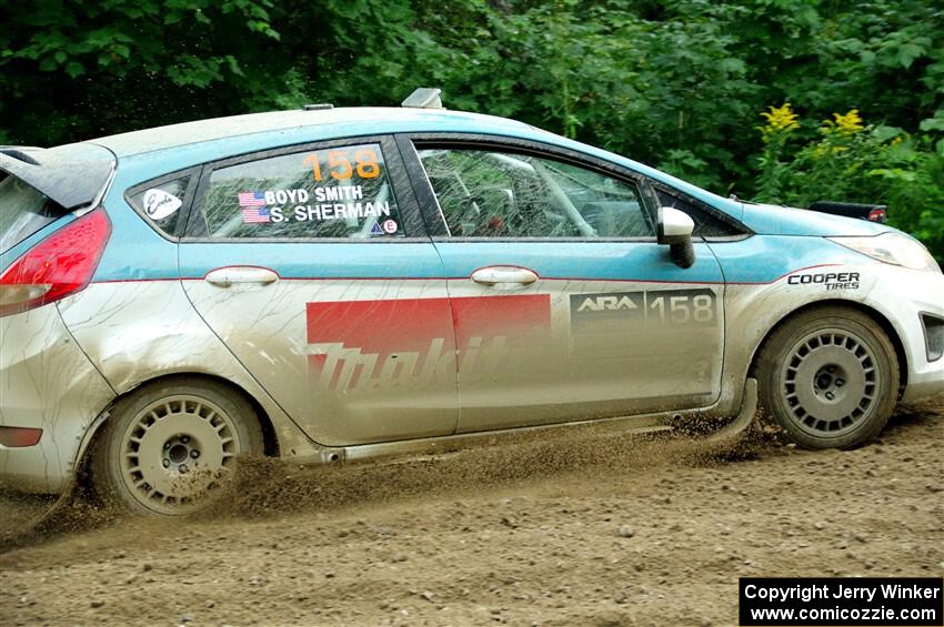 Spencer Sherman / Boyd Smith Ford Fiesta R2 on SS5, Crossroads II.