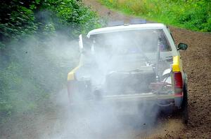 Scott Parrott / Keegan Helwig Chevy S-10 smoking heavily on SS5, Crossroads II.