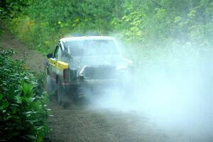 Scott Parrott / Keegan Helwig Chevy S-10 smoking heavily on SS5, Crossroads II.