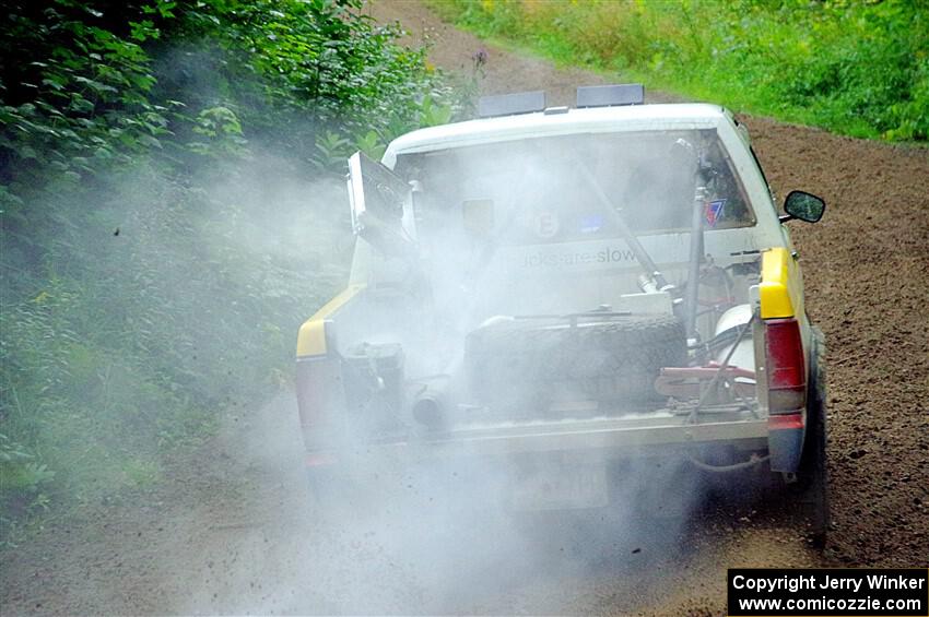 Scott Parrott / Keegan Helwig Chevy S-10 smoking heavily on SS5, Crossroads II.